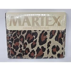 Vintage NOS Martex Perry Ellis Night Jaguar Twin Sized Fitted Sheet